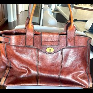 Fossil vintage large leather bag.